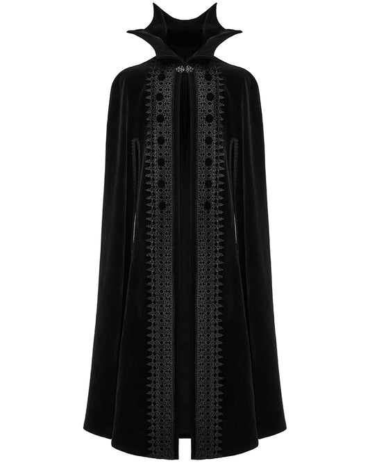 PR-WY-1555DPM-BKM Mens Long Gothic Nobleman Velvet Vampire Cloak