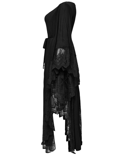 DQ-724DQF Plus Size Womens Gothic Batwing Maxi Dress - Black