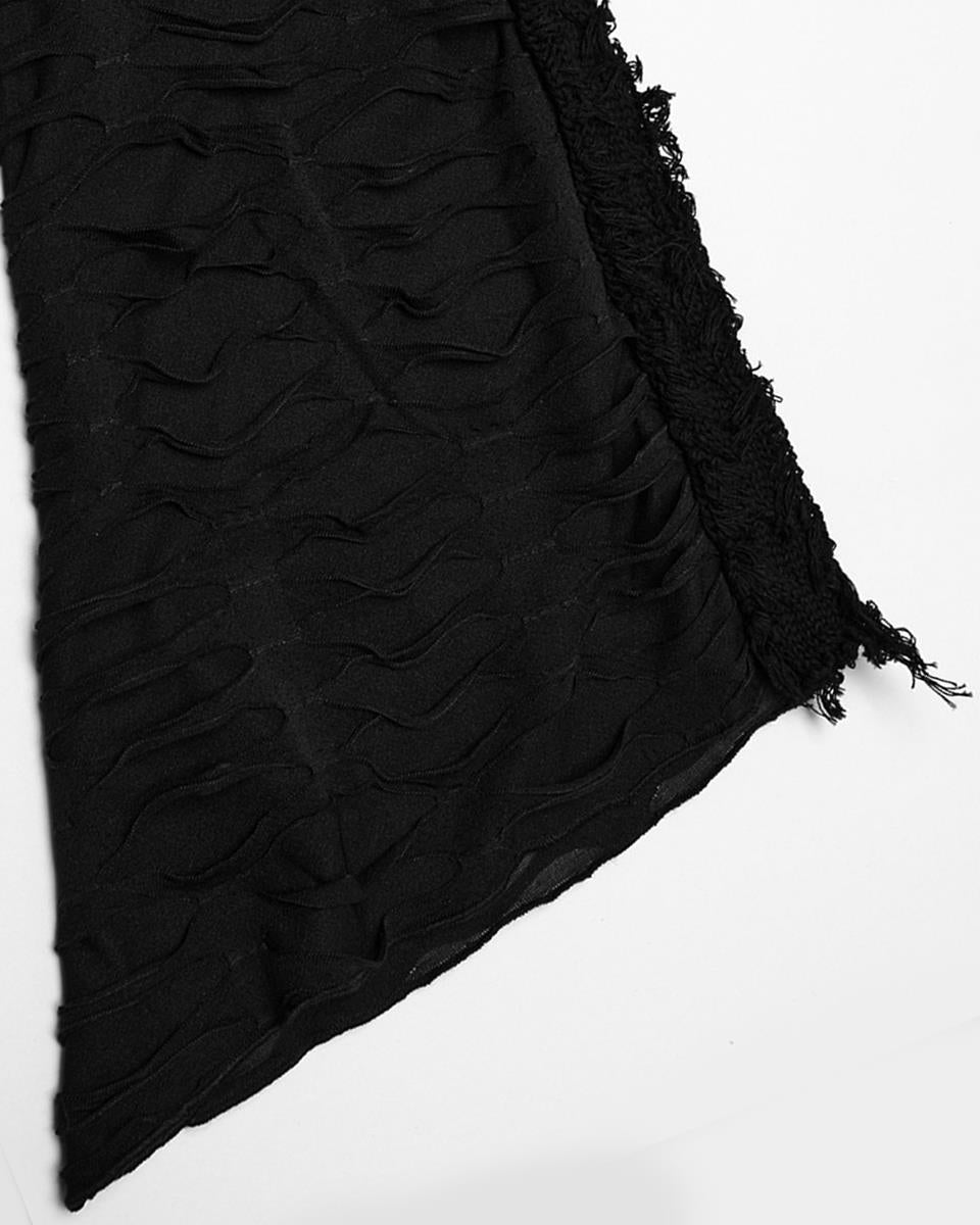OM-089KMF Daily Life Apocalyptic Gothic Spliced Shredded Knit Hooded Cardigan Jacket