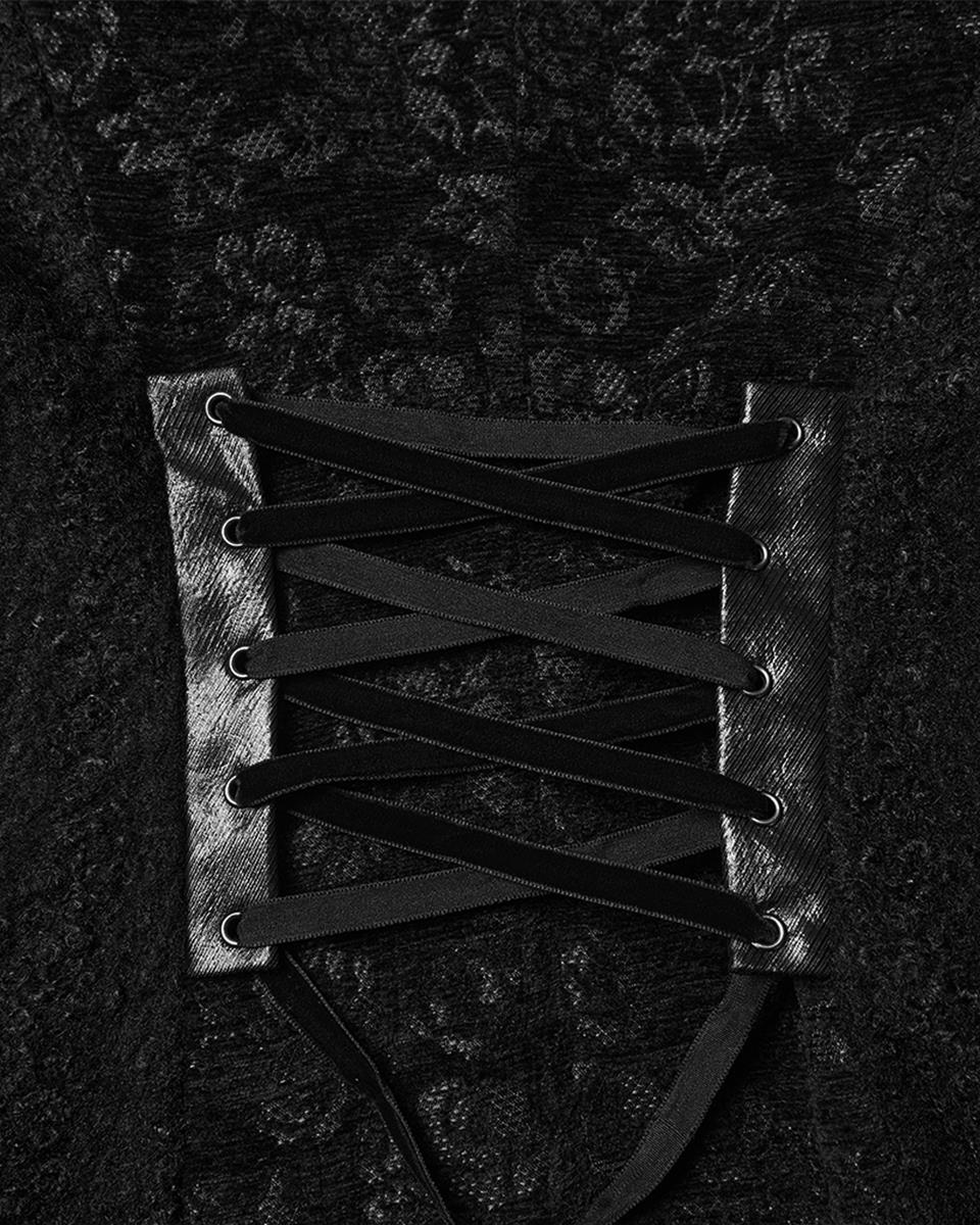 WY-1827XCF Womens Long Gothic Aristocrat Woolen Winter Military Coat