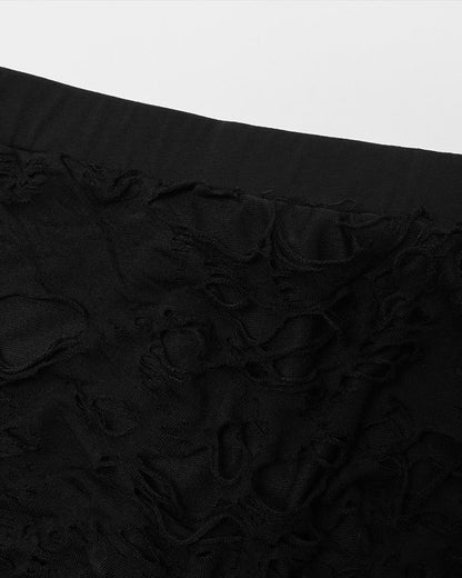 WK-485 Womens Apocalyptic Punk Broken Knit Flared Leggings
