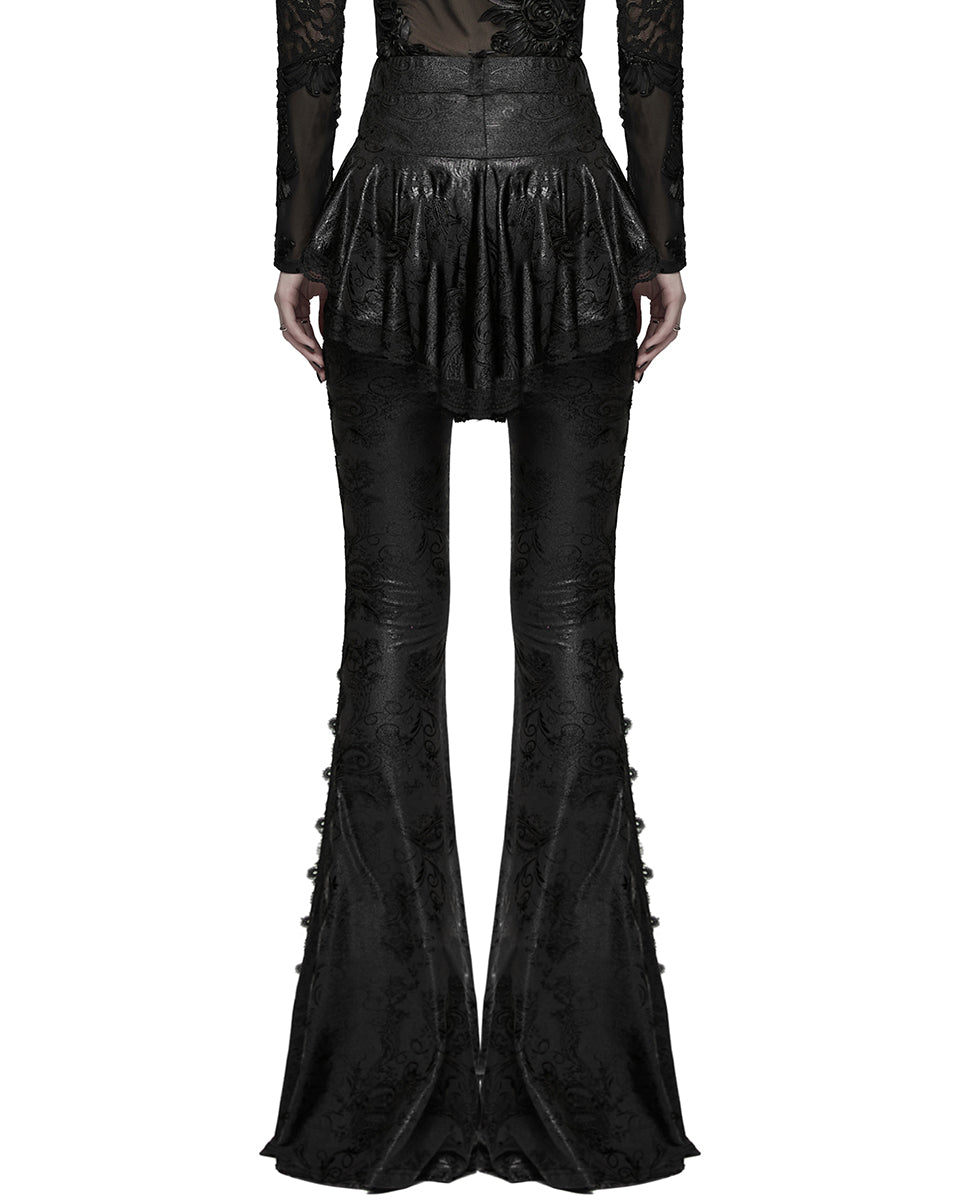 WK-731XCF Womens Baroque Gothic Skirted & Flared Leggings