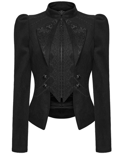 WY-1841EDF Womens Gothic Embroidered Victorian Woolen Riding Jacket
