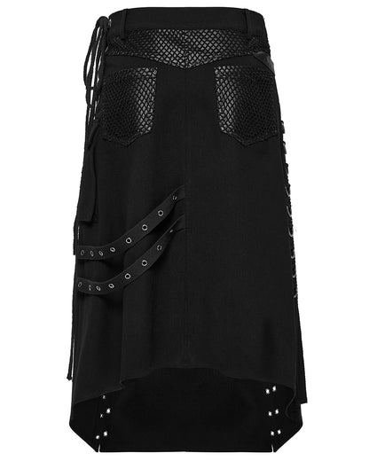 WQ-872BQM-BKM Mens Apocalyptic Gothic Transformer Utility Kilt Skirt