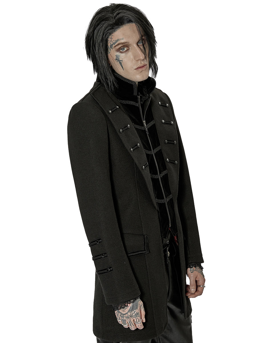 PR-Y1442-BKM Mens Dark Gothic Aristocrat Morning Jacket