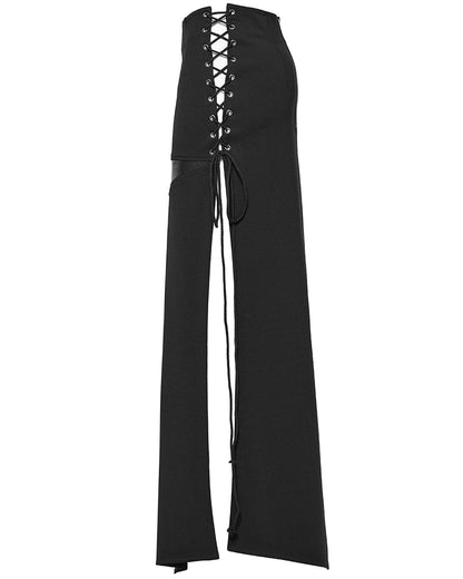 WQ-716BQF Daily Life Dark Punk Cross Side-Split Maxi Skirt
