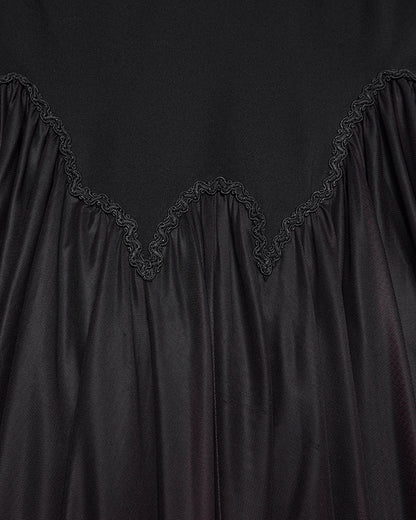 PR-OPQ-1548BQF-BKRDF Daily Life Womens Long Gothic Gradient Fitted Skirt - Black & Red