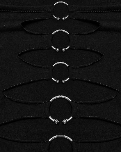 WT-875TCF-BKF Daily Life Cutout CyberPunk Piercing Top