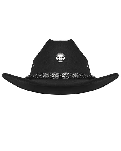 WS-860MZ Unisex Gothic Punk Skull & Chains Fedora Hat