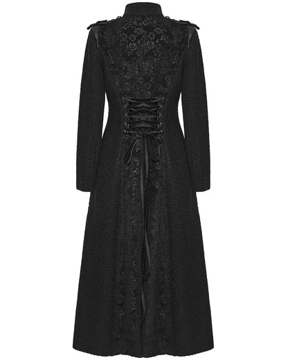 WY-1827XCF Womens Long Gothic Aristocrat Woolen Winter Military Coat
