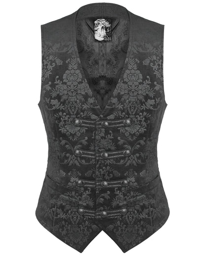 Y-452 Alcazar Mens Waistcoat Vest - Black Damask