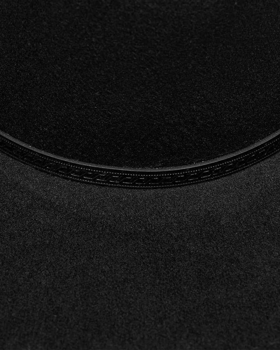 OS-759MZ Daily Life Womens Gothic Beaded Wide Brim Fedora Hat - Black