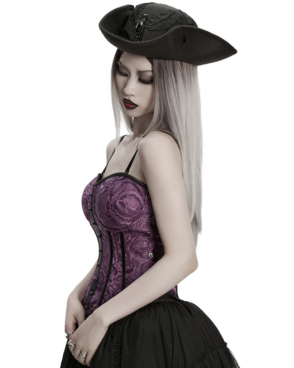 WS-805MZ Unisex Gothic Dark Demon Feathered Wings Tricorn Hat