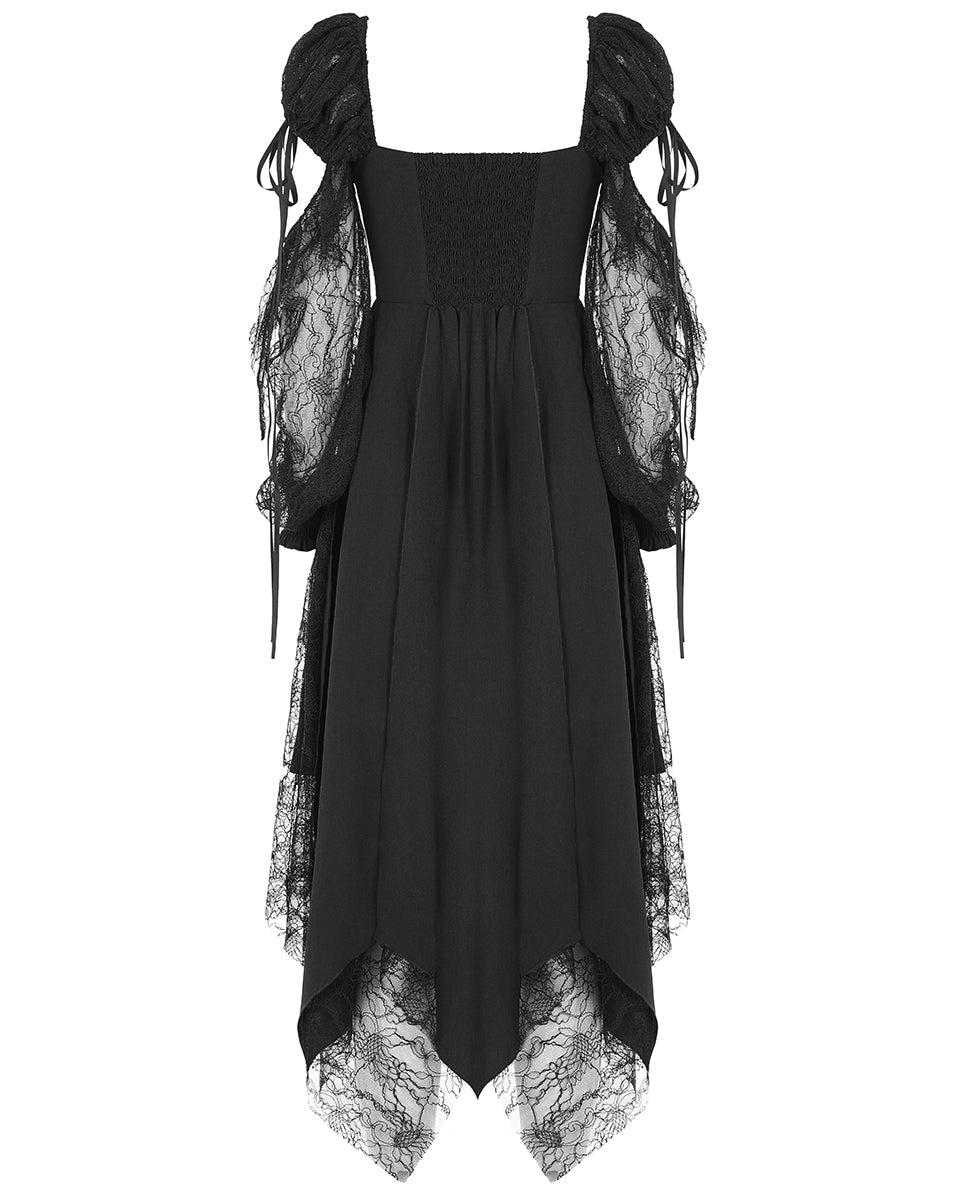 OPQ-1238 Daily Life Urban Occult Gothic Lace Contrast Maxi Dress