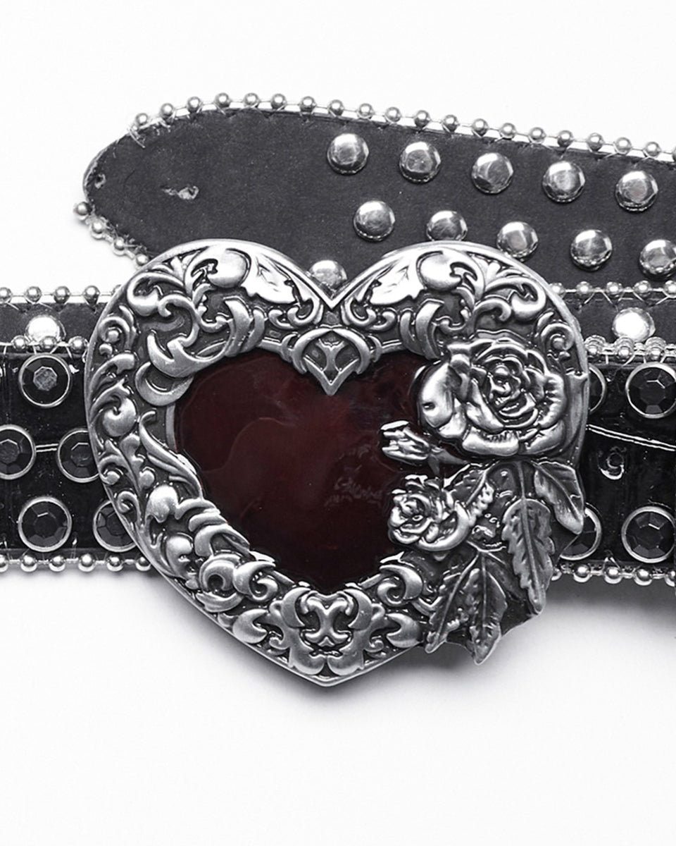 WS-685YD Womens Gothic Lolita Queen Of Hearts Rhinestone Belt