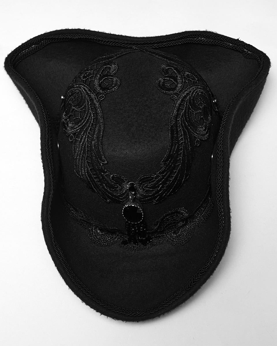 WS-805MZ Unisex Gothic Dark Demon Feathered Wings Tricorn Hat