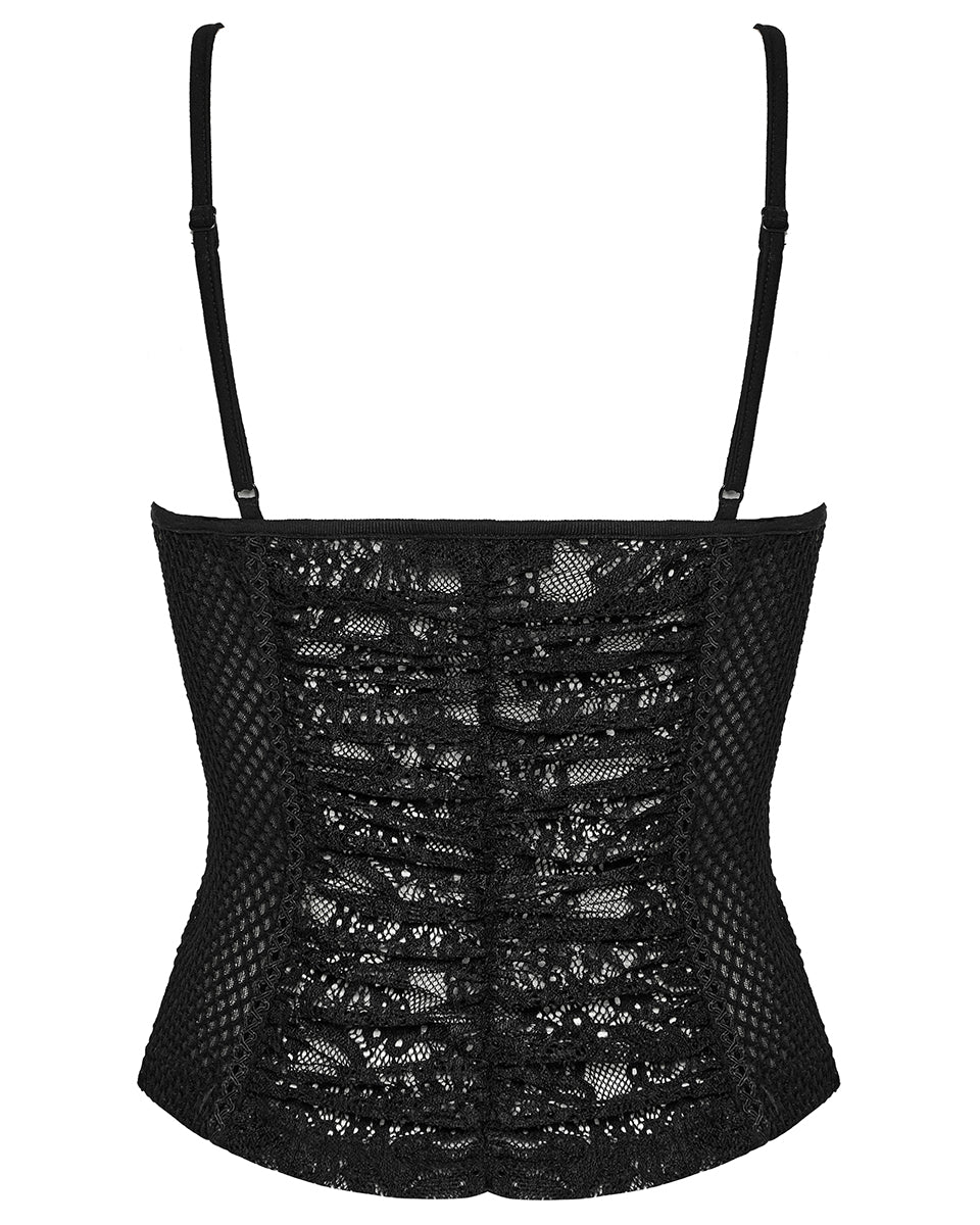 WT-972DDF Womens Elegant Gothic Lace Inset Camisole Vest Top