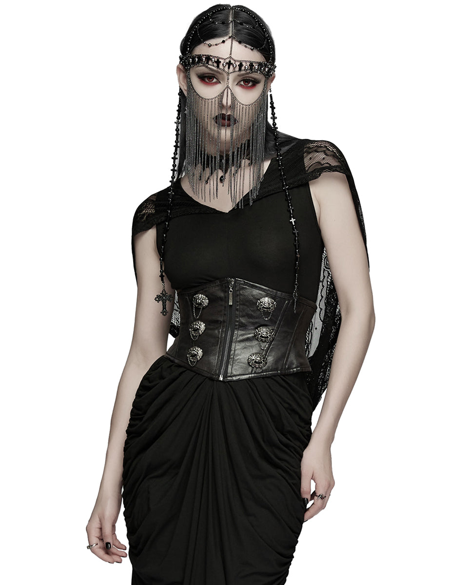 WS-875YDF Womens Gothic Chinese Dragon Coated Waist Cincher Corset Belt