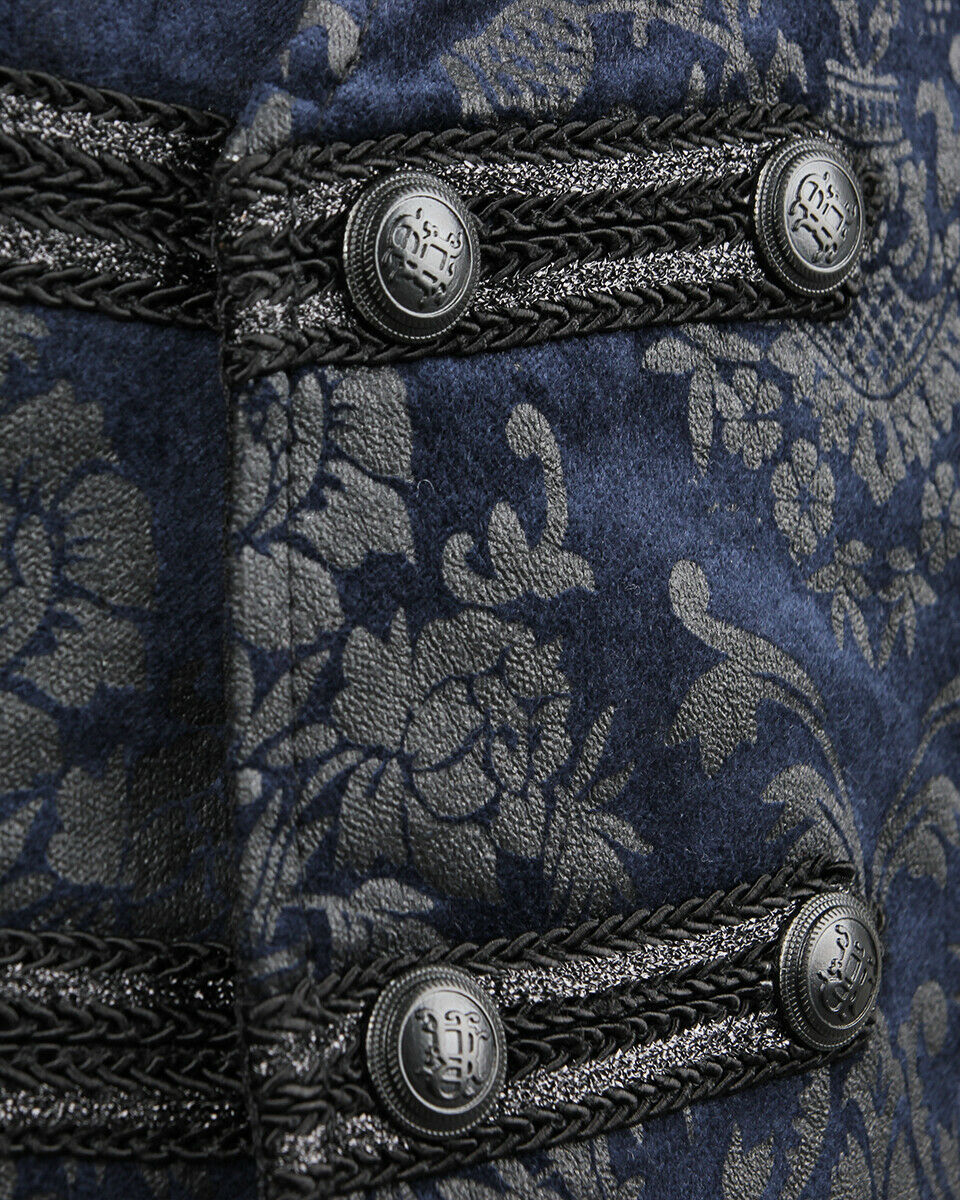 Y-452 Alcazar Mens Waistcoat Vest - Blue Damask