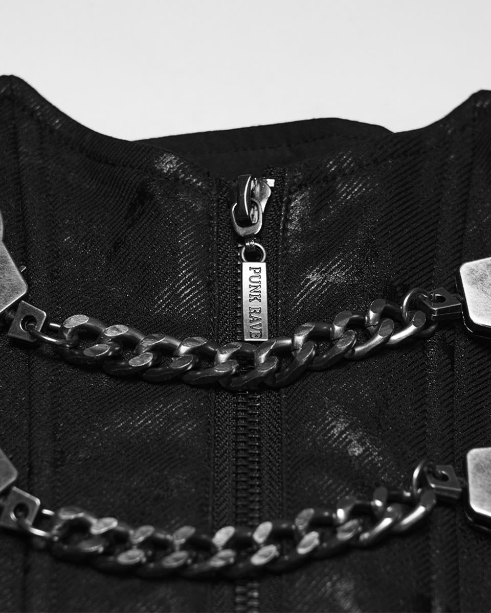 WS-880YDF Womens Apocalyptic Gothic Triple Cuff Waist Cincher Corset Belt