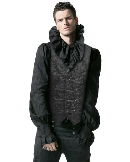 Y-452 Alcazar Mens Waistcoat Vest - Black Damask