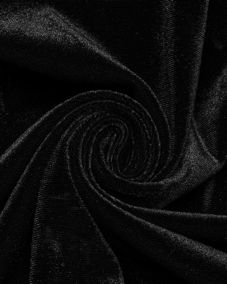 WQ-841BQF-BKF Womens Long Victorian Gothic Velvet & Lace Maxi Skirt