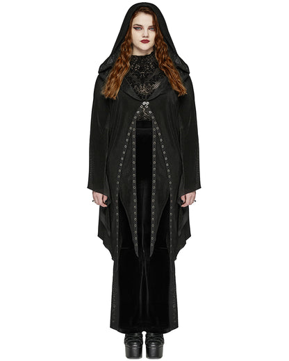 DY-1627XCF Plus Size Womens Gothic Witch Layered Mesh Hooded Cardigan