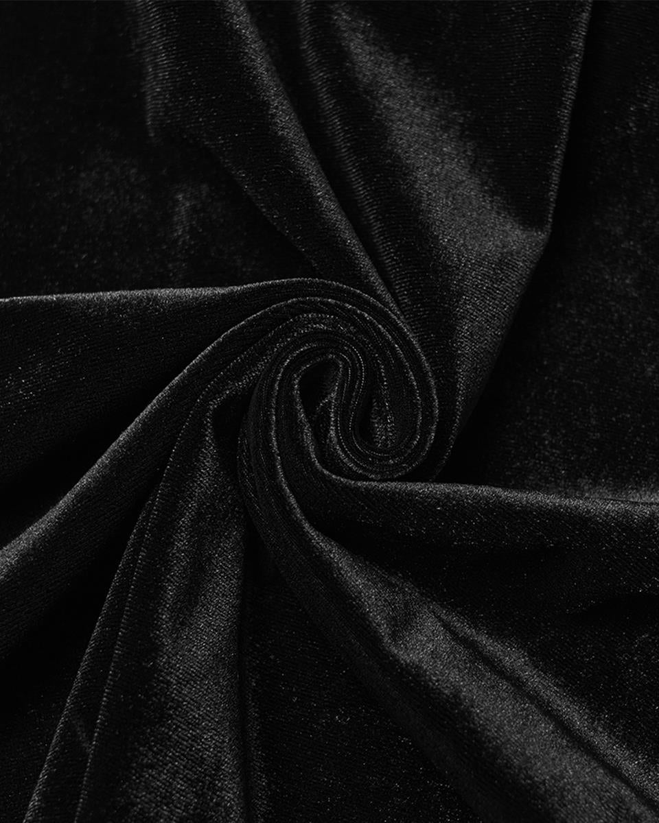 WK-745XCF-BKF Womens Gothic Velvet & Lace Flared Leggings