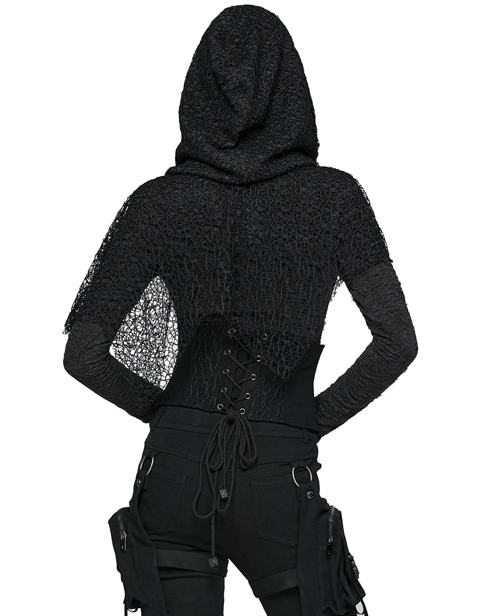 WS-782YDF Womens Apocalyptic Gothic Skull Studded Webbing Waist Cincher Corset Belt