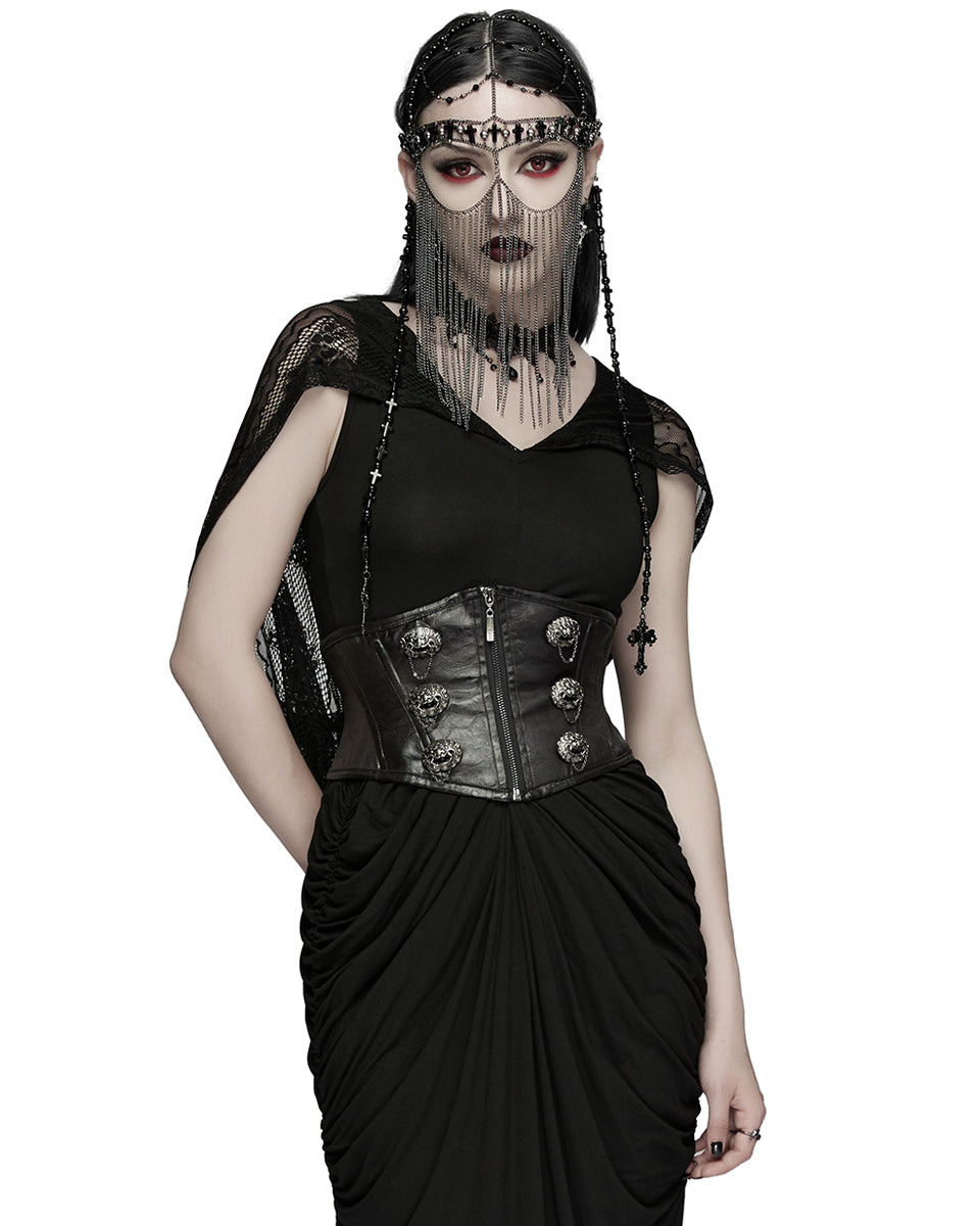 WS-875YDF Womens Gothic Chinese Dragon Coated Waist Cincher Corset Belt