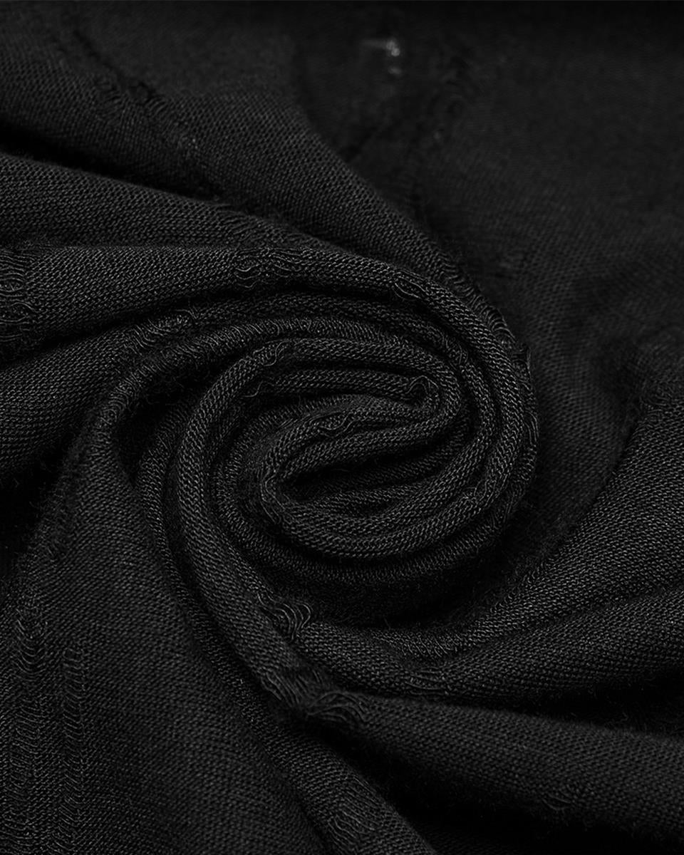 OQ-787BQF Daily Life Apocalyptic Gothic Broken Knit & Mesh Fishtail Maxi Skirt