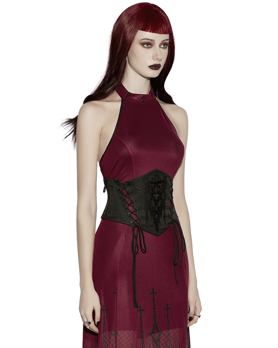 PR-OS-884YDF-BKF Daily Life Womens Gothic Butterfly Embroidered Waist Cincher Corset