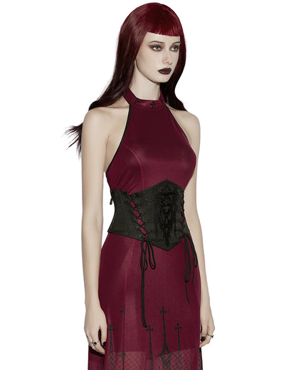 PR-OS-884YDF-BKF Daily Life Womens Gothic Butterfly Embroidered Waist Cincher Corset