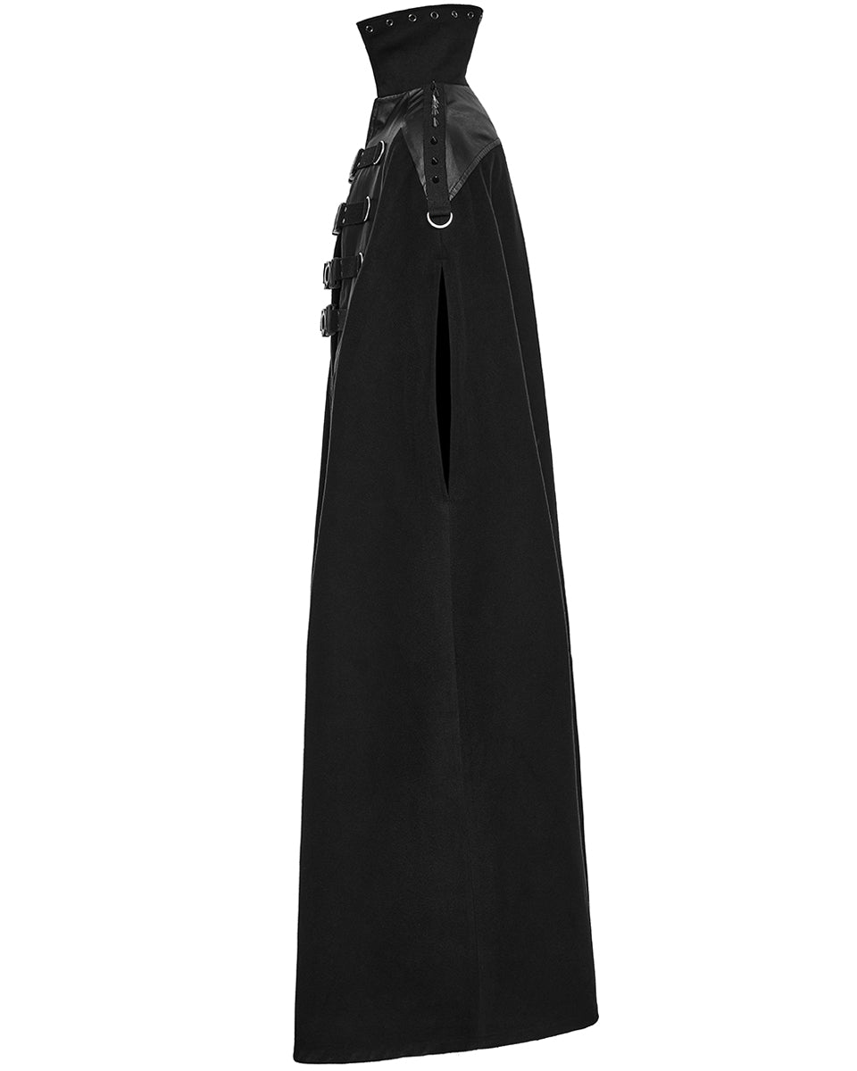 WY-1680DPM Mens Long Dark Gothic Cyberpunk Spiked Cloak