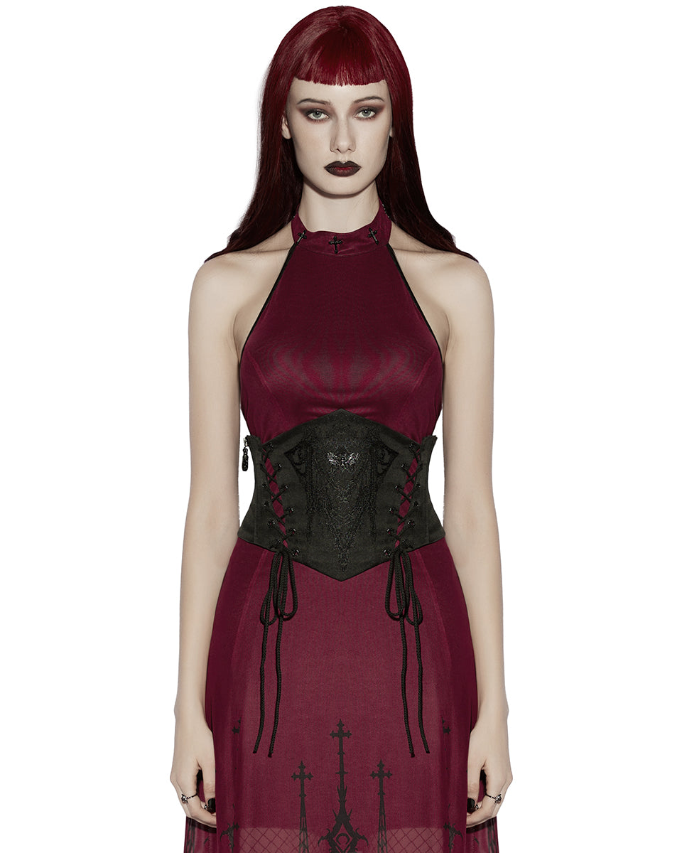 PR-OS-884YDF-BKF Daily Life Womens Gothic Butterfly Embroidered Waist Cincher Corset