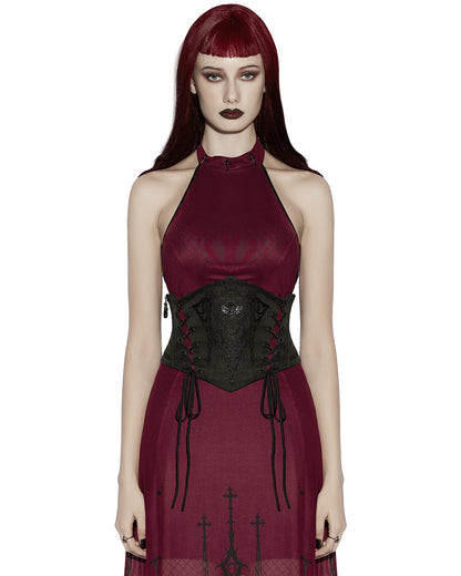 PR-OS-884YDF-BKF Daily Life Womens Gothic Butterfly Embroidered Waist Cincher Corset