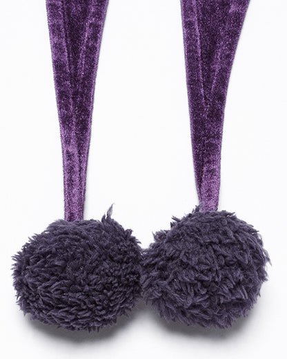 OPY-444DQF Daily Life Womens Velvet Gothic Lolita Hooded Split Tails Bolero Cape - Purple