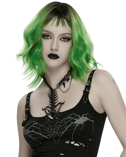 WS-886LHF Womens Apocalyptic Gothic Dragon Bone Skull Necklace