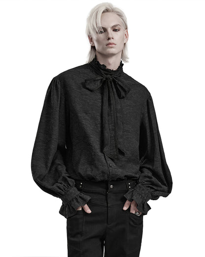 PR-WY-1540CCM-BKM Mens Gothic Damask Jacquard Shirt & Tie