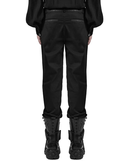 PR-WK-601XCM-BKM Mens Gothic Paisley Jacquard Trim Dress Pants