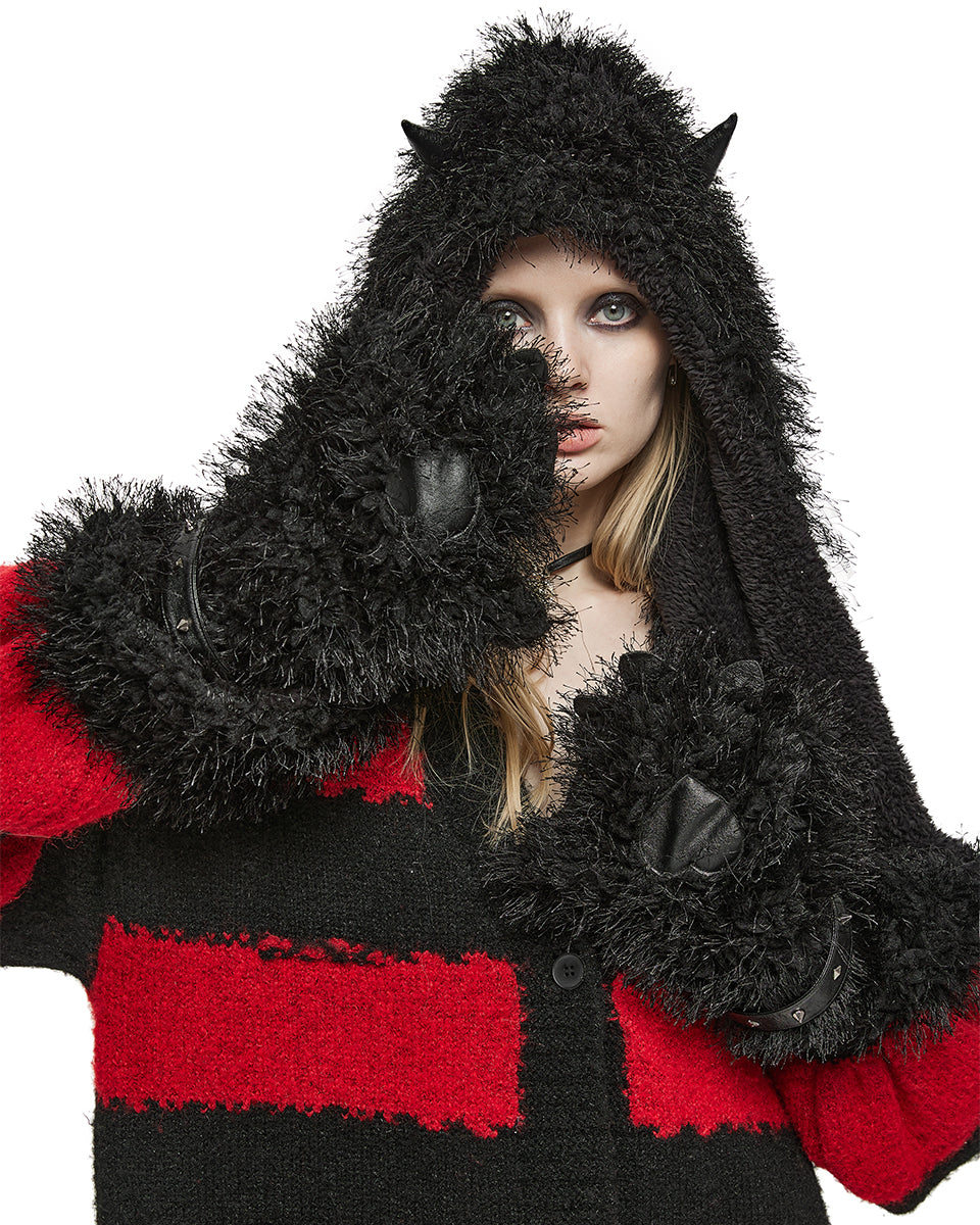 OPS-283 Faux Monster Fur Hooded Scarf