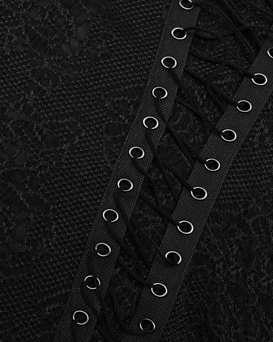 PR-WT-826TCM-BKM Mens Gothic Textured Knit  Top