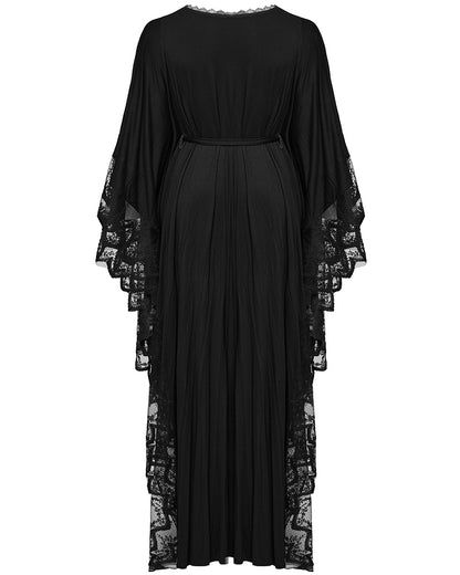 DQ-724DQF Plus Size Womens Gothic Batwing Maxi Dress - Black