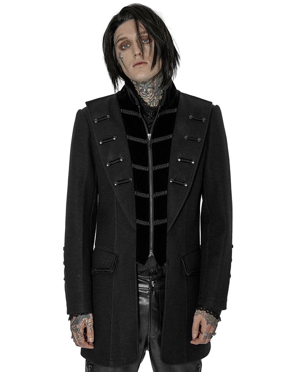 PR-Y1442-BKM Mens Dark Gothic Aristocrat Morning Jacket