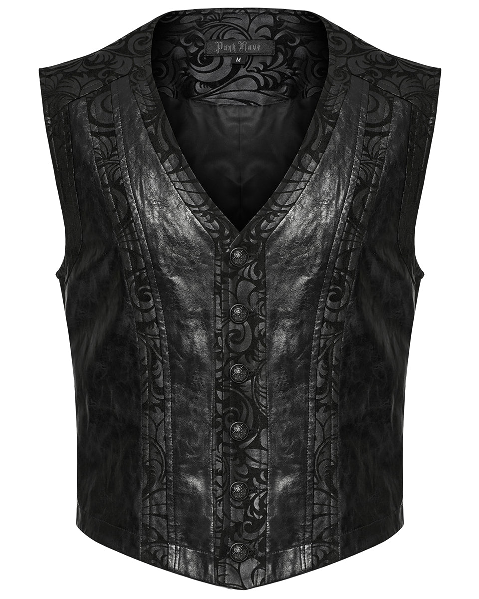 PR-WY-1543MJM-BKM Mens Gothic Nobleman Waistcoat Vest