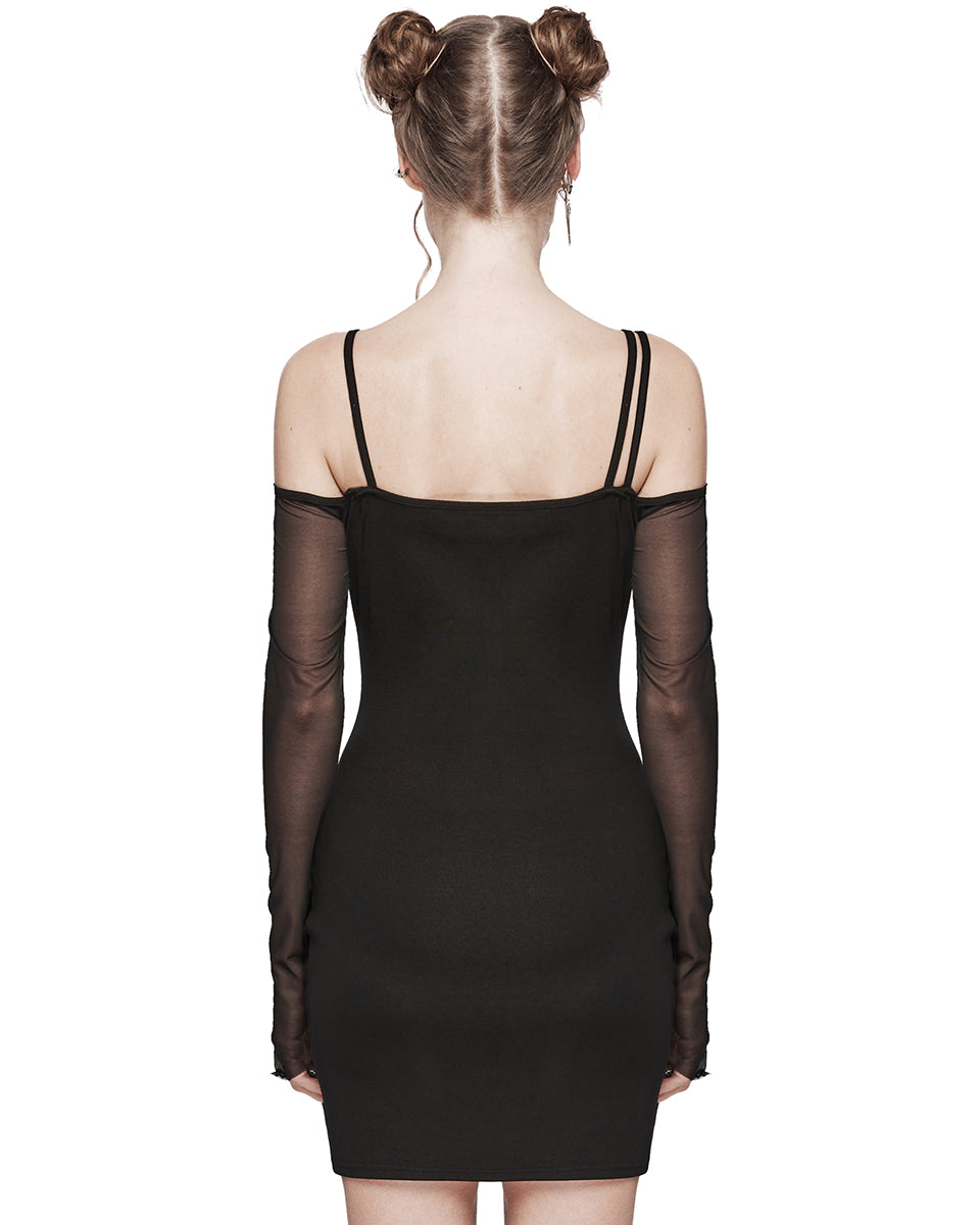 WQ-648LQF-BKF Daily Life Asymmetric Gothic Bodycon Dress