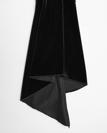 WT-1021TCF Womens Elegant Gothic Velvet & Pleated Lace Blouse Top