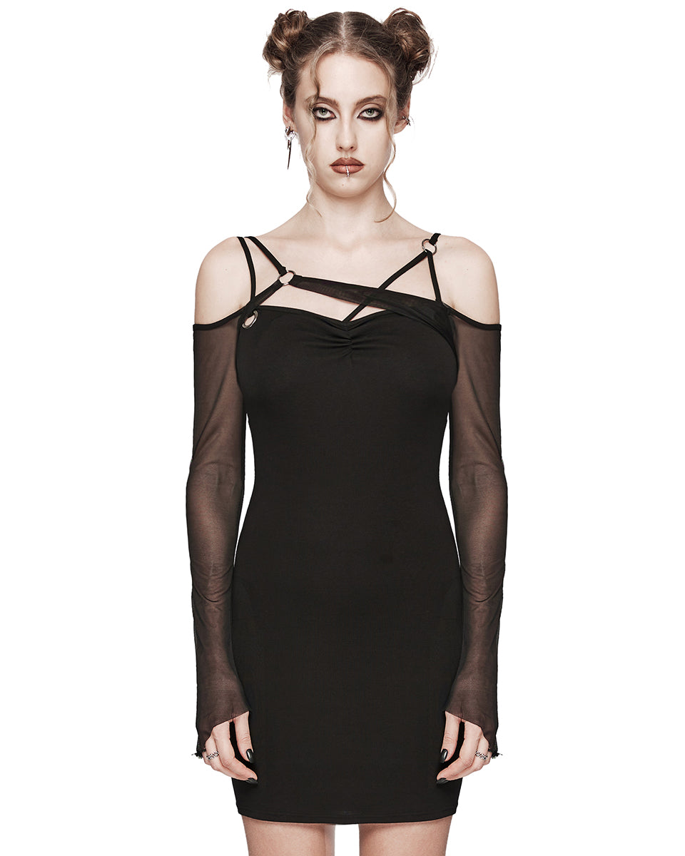 gothic bodycon dress Alter Mesh Deep burgundy polyester with sculpted floral embossing for a luxurious look Long Sleeved Floral Bodycon Mini