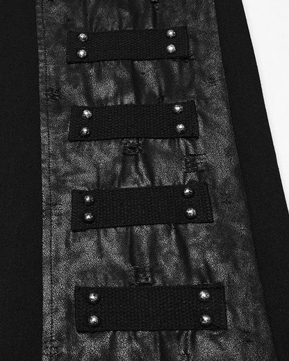 WK-713XCM-BKM Mens Apocalyptic Punk Studded Dark Street Pants