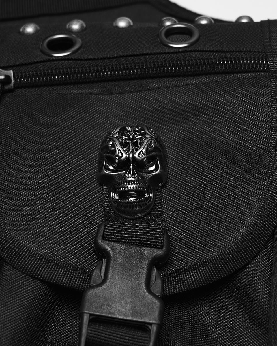 WS-869BB Unisex Apocalyptic Gothic Studded Skull Hip Bag Waist Pack Belt